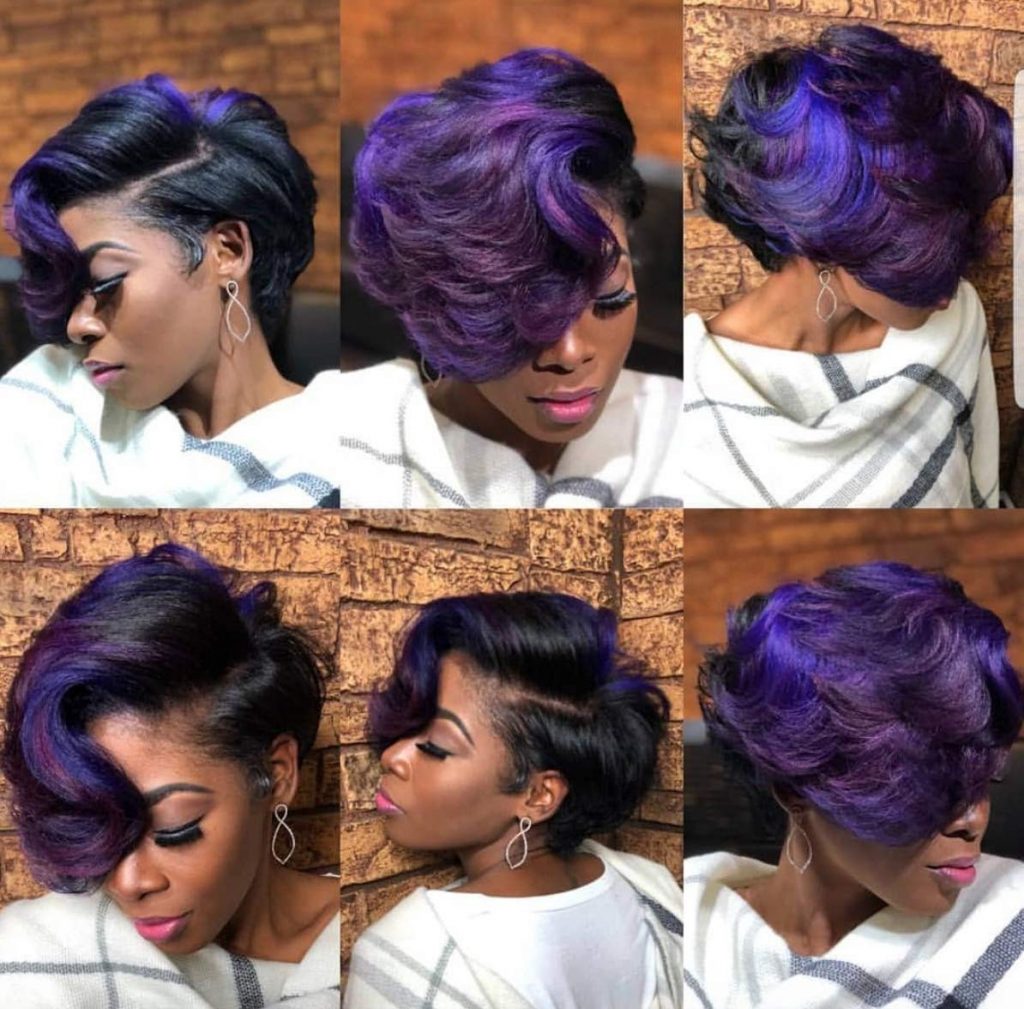 Short Blue and purple hairstyle 