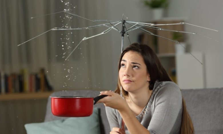 woman suffering water leaks